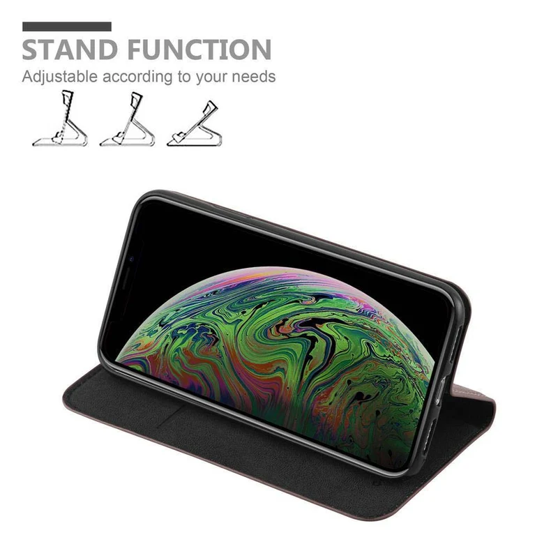 Cadorabo Hülle kompatibel mit Apple iPhone XS MAX Schutzhülle mit Magnetverschluss, Standfunktion und Kartenfach