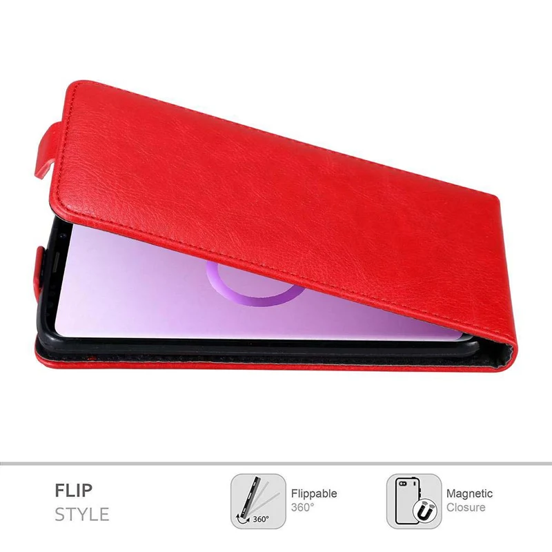 Cadorabo Hülle kompatibel mit Samsung Galaxy S9 PLUS Schutzhülle im Flip Design mit Magnetverschluss
