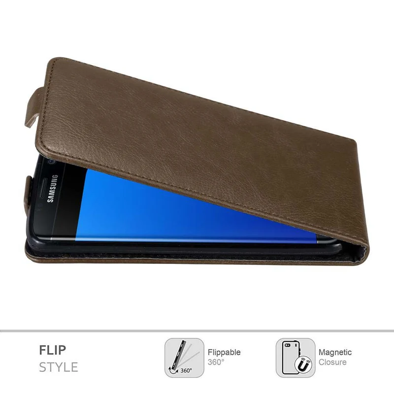 Cadorabo Hülle kompatibel mit Samsung Galaxy S7 EDGE Schutzhülle im Flip Design mit Magnetverschluss