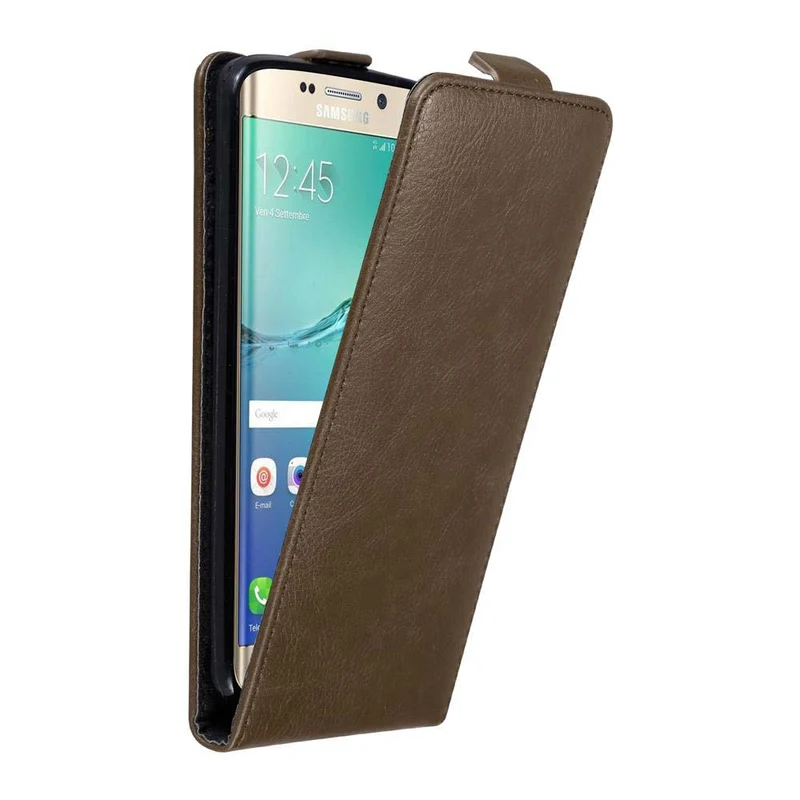 Cadorabo Hülle kompatibel mit Samsung Galaxy S6 EDGE PLUS Schutzhülle im Flip Design mit Magnetverschluss