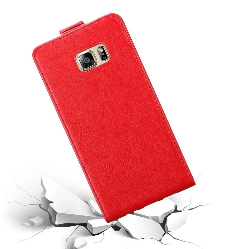 Cadorabo Hülle kompatibel mit Samsung Galaxy S6 EDGE PLUS Schutzhülle im Flip Design mit Magnetverschluss