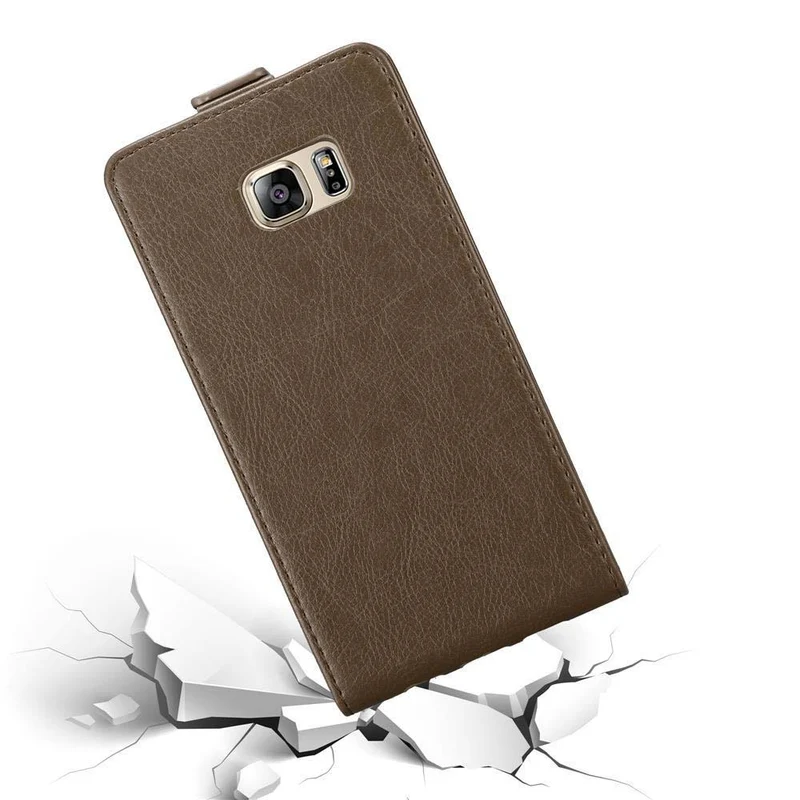 Cadorabo Hülle kompatibel mit Samsung Galaxy S6 EDGE PLUS Schutzhülle im Flip Design mit Magnetverschluss
