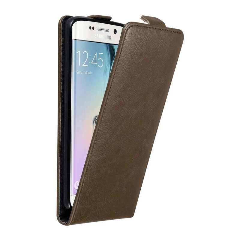 Cadorabo Hülle kompatibel mit Samsung Galaxy S6 EDGE Schutzhülle im Flip Design mit Magnetverschluss
