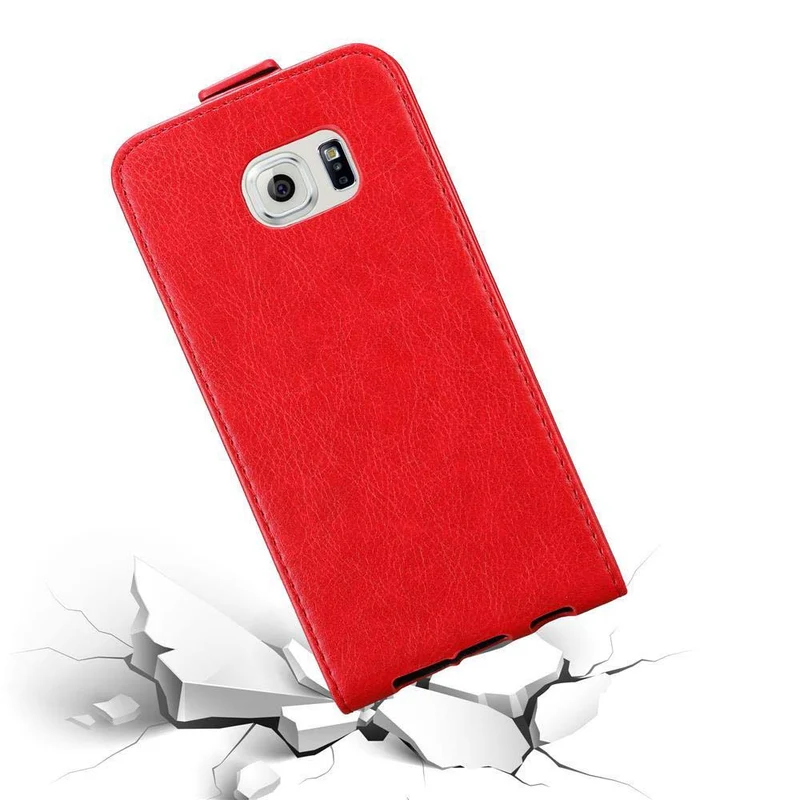 Cadorabo Hülle kompatibel mit Samsung Galaxy S6 EDGE Schutzhülle im Flip Design mit Magnetverschluss
