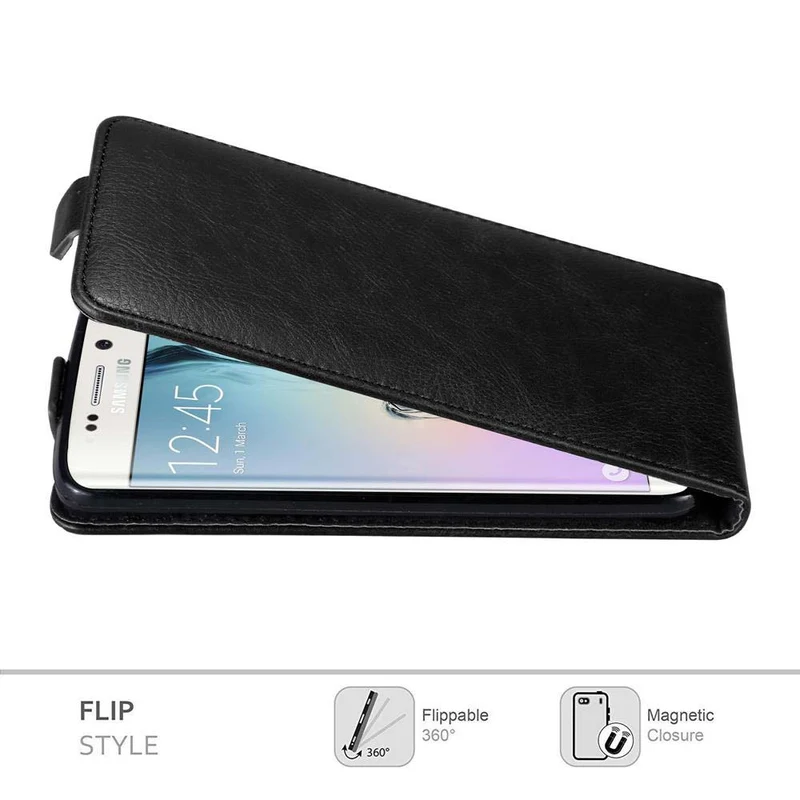 Cadorabo Hülle kompatibel mit Samsung Galaxy S6 EDGE Schutzhülle im Flip Design mit Magnetverschluss