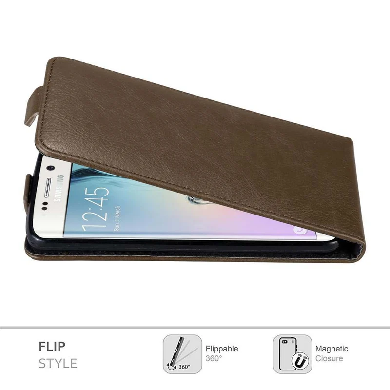 Cadorabo Hülle kompatibel mit Samsung Galaxy S6 EDGE Schutzhülle im Flip Design mit Magnetverschluss