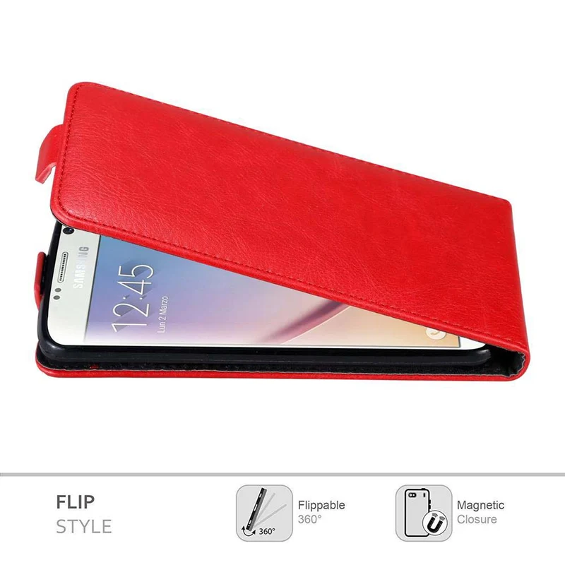 Cadorabo Hülle kompatibel mit Samsung Galaxy S6 Schutzhülle im Flip Design mit Magnetverschluss