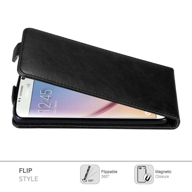 Cadorabo Hülle kompatibel mit Samsung Galaxy S6 Schutzhülle im Flip Design mit Magnetverschluss