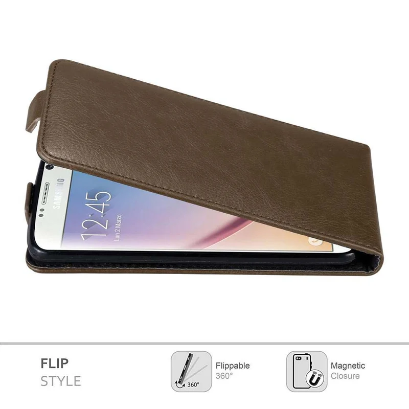 Cadorabo Hülle kompatibel mit Samsung Galaxy S6 Schutzhülle im Flip Design mit Magnetverschluss