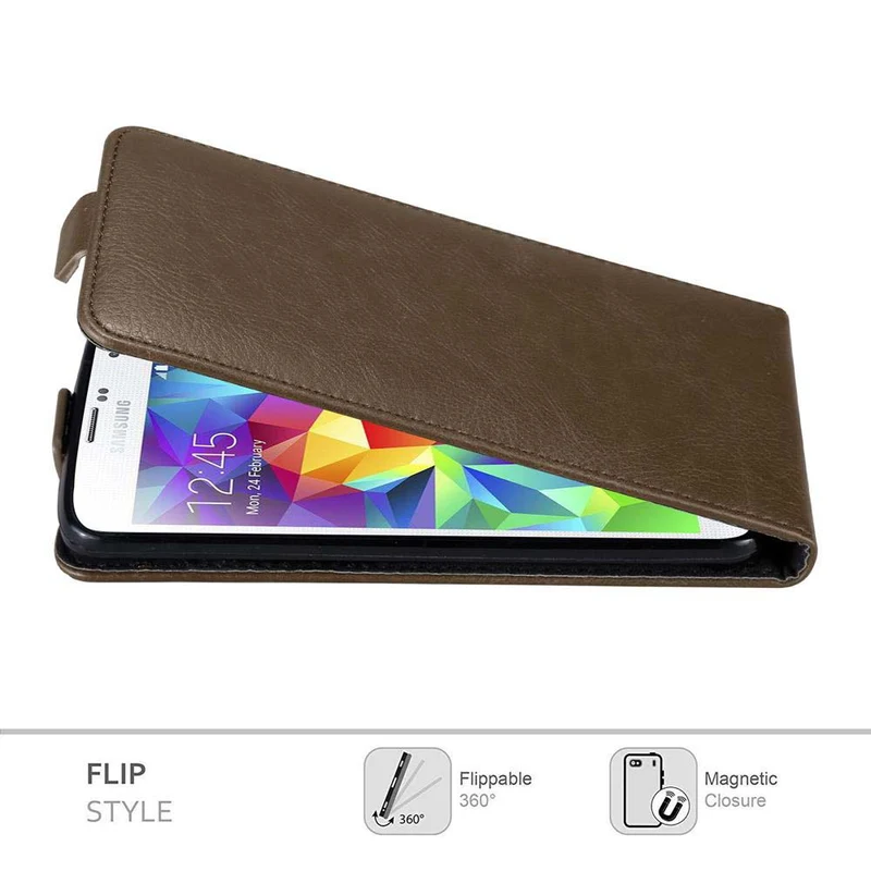 Cadorabo Hülle kompatibel mit Samsung Galaxy S5 MINI / S5 MINI DUOS Schutzhülle im Flip Design mit Magnetverschluss