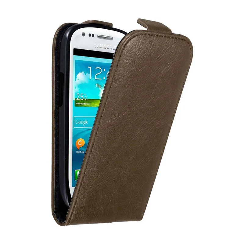 Cadorabo Hülle kompatibel mit Samsung Galaxy S3 MINI Schutzhülle im Flip Design mit Magnetverschluss