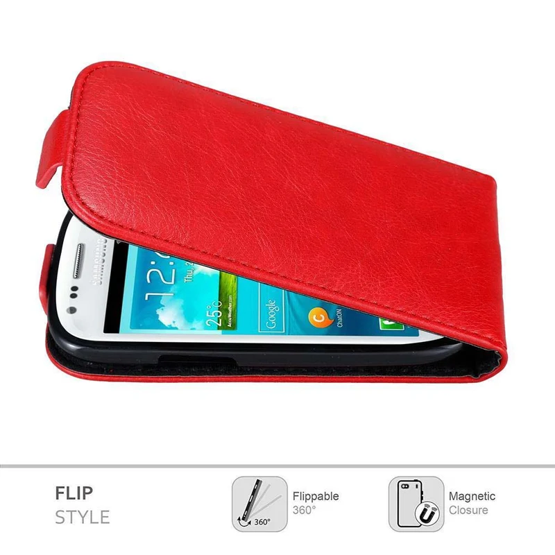 Cadorabo Hülle kompatibel mit Samsung Galaxy S3 MINI Schutzhülle im Flip Design mit Magnetverschluss