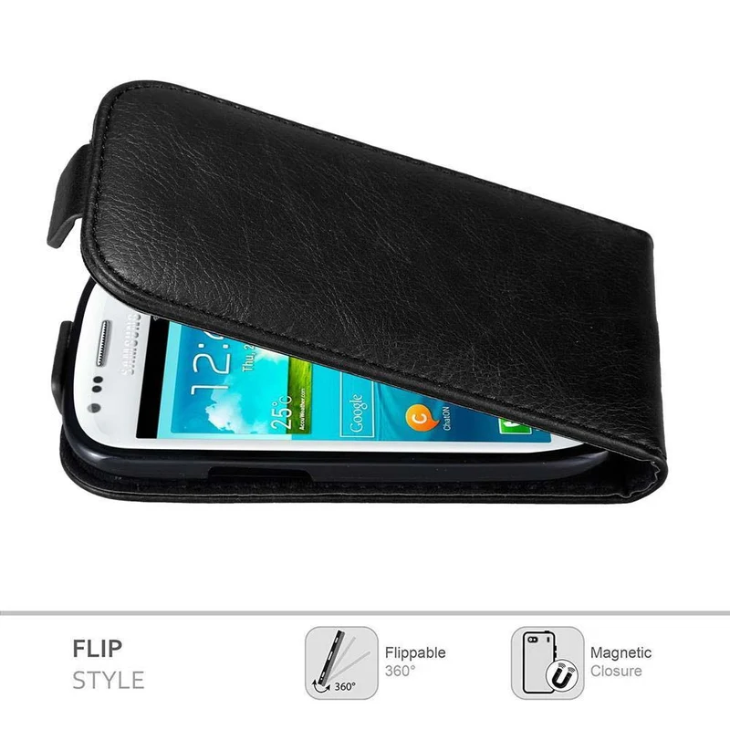 Cadorabo Hülle kompatibel mit Samsung Galaxy S3 MINI Schutzhülle im Flip Design mit Magnetverschluss
