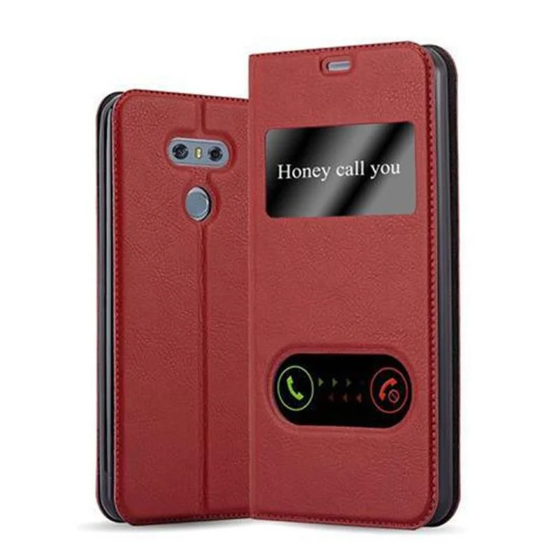 Cadorabo Hülle kompatibel mit LG G6 Schutzhülle mit Magnetverschluss, Standfunktion und 2 Sichtfenstern