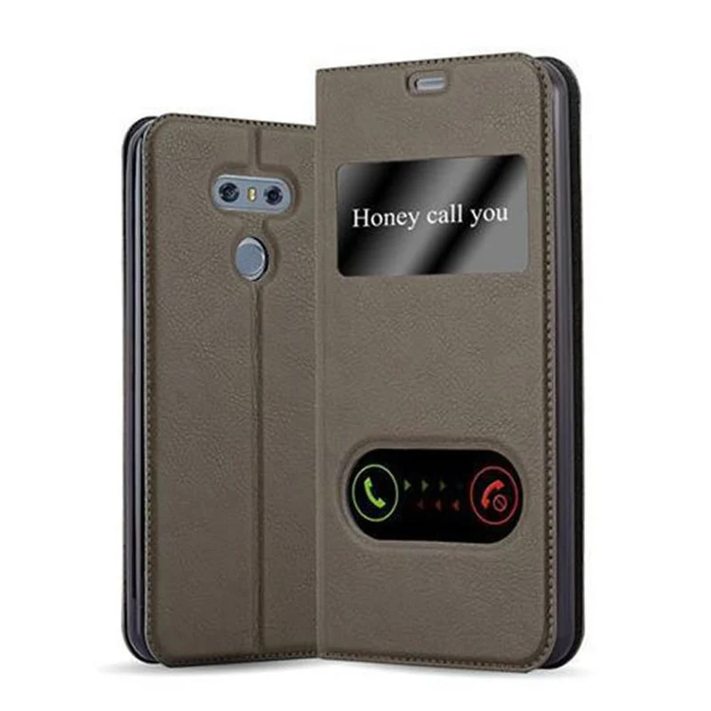 Cadorabo Hülle kompatibel mit LG G6 Schutzhülle mit Magnetverschluss, Standfunktion und 2 Sichtfenstern