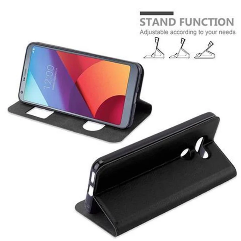 Cadorabo Hülle kompatibel mit LG G6 Schutzhülle mit Magnetverschluss, Standfunktion und 2 Sichtfenstern