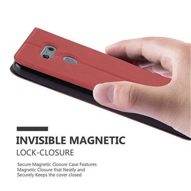 Cadorabo Hülle kompatibel mit LG G6 Schutzhülle mit Magnetverschluss, Standfunktion und 2 Sichtfenstern