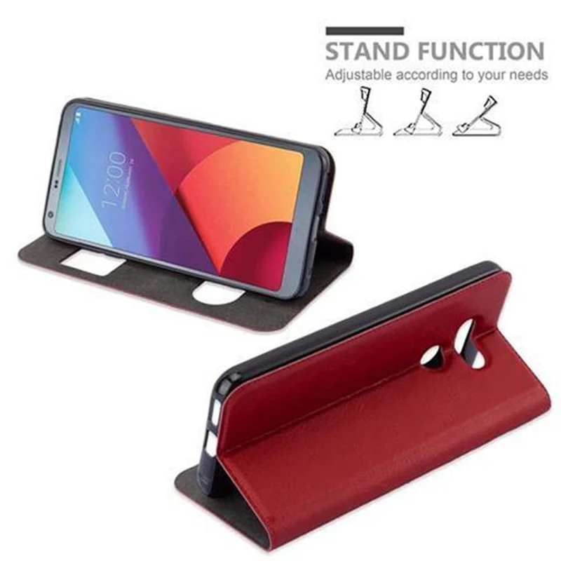 Cadorabo Hülle kompatibel mit LG G6 Schutzhülle mit Magnetverschluss, Standfunktion und 2 Sichtfenstern