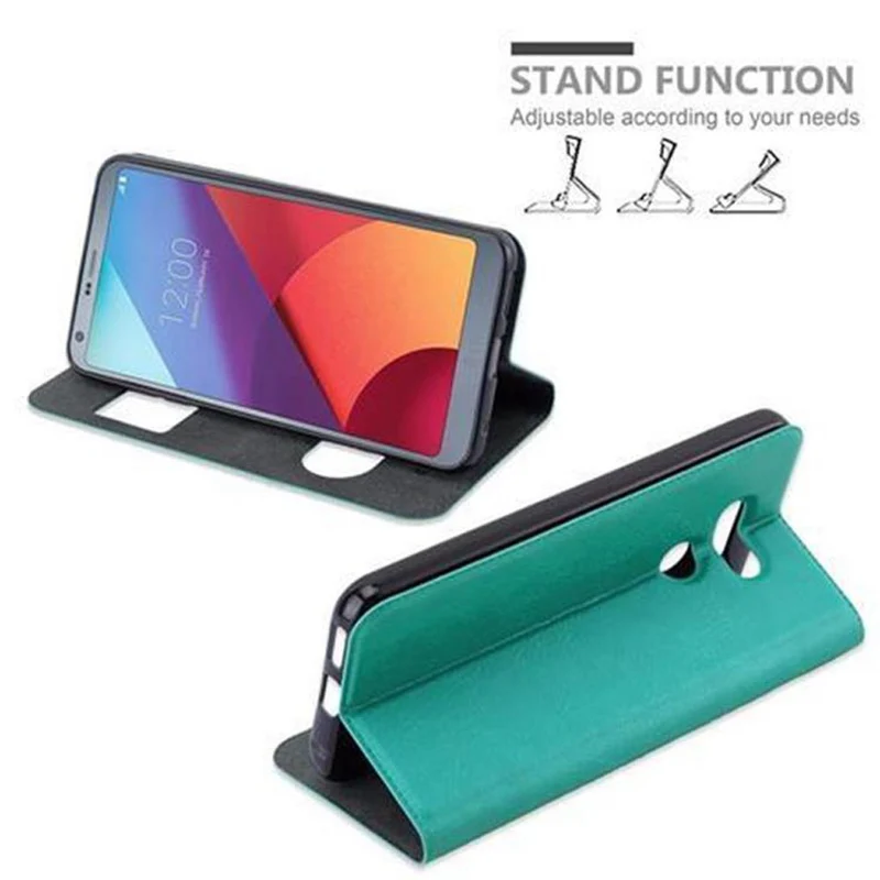 Cadorabo Hülle kompatibel mit LG G6 Schutzhülle mit Magnetverschluss, Standfunktion und 2 Sichtfenstern