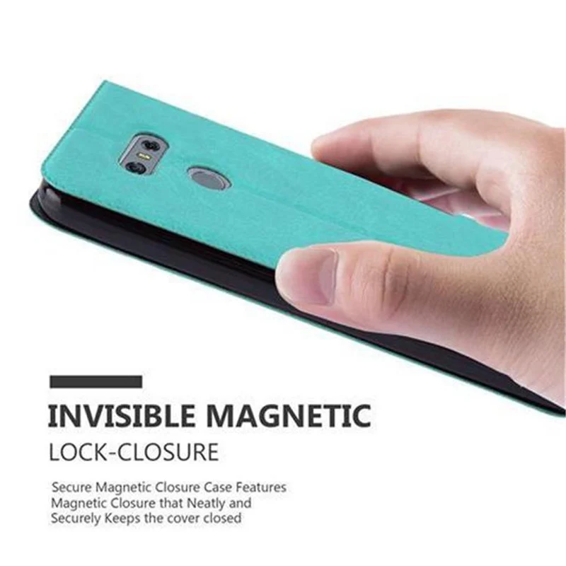 Cadorabo Hülle kompatibel mit LG G6 Schutzhülle mit Magnetverschluss, Standfunktion und 2 Sichtfenstern
