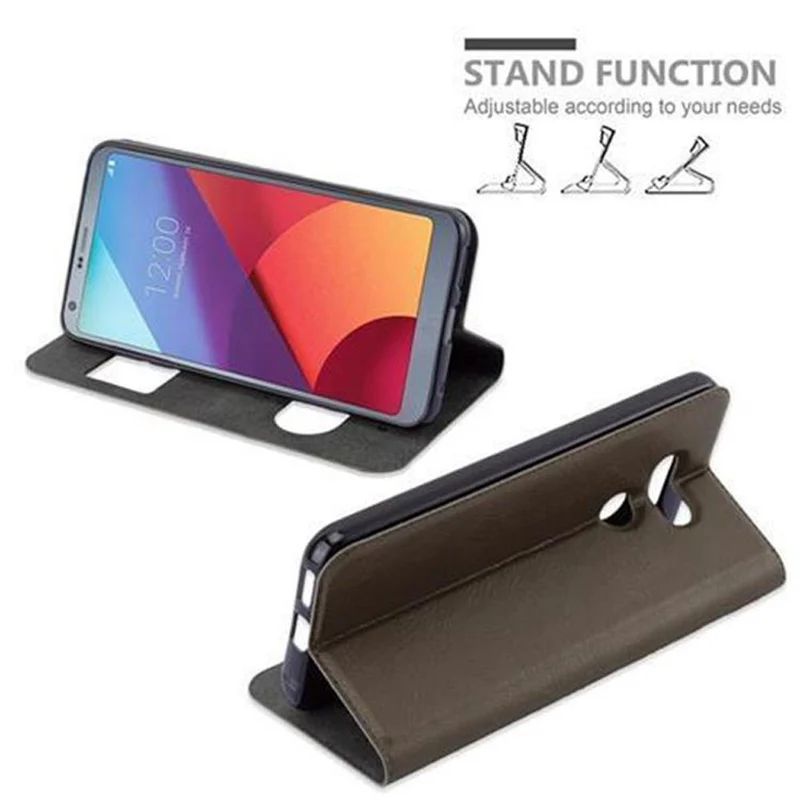Cadorabo Hülle kompatibel mit LG G6 Schutzhülle mit Magnetverschluss, Standfunktion und 2 Sichtfenstern