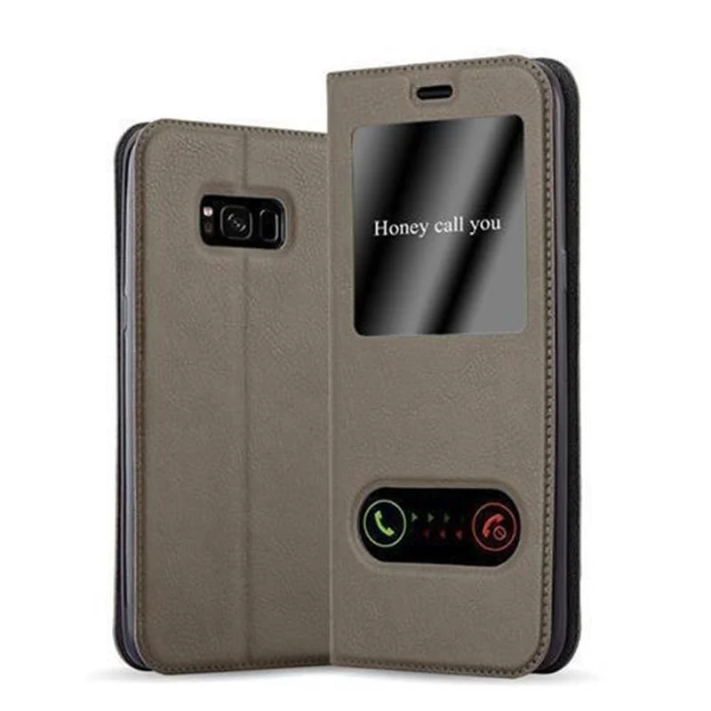 Cadorabo Hülle kompatibel mit Samsung Galaxy S8 PLUS Schutzhülle mit Magnetverschluss, Standfunktion und 2 Sichtfenstern