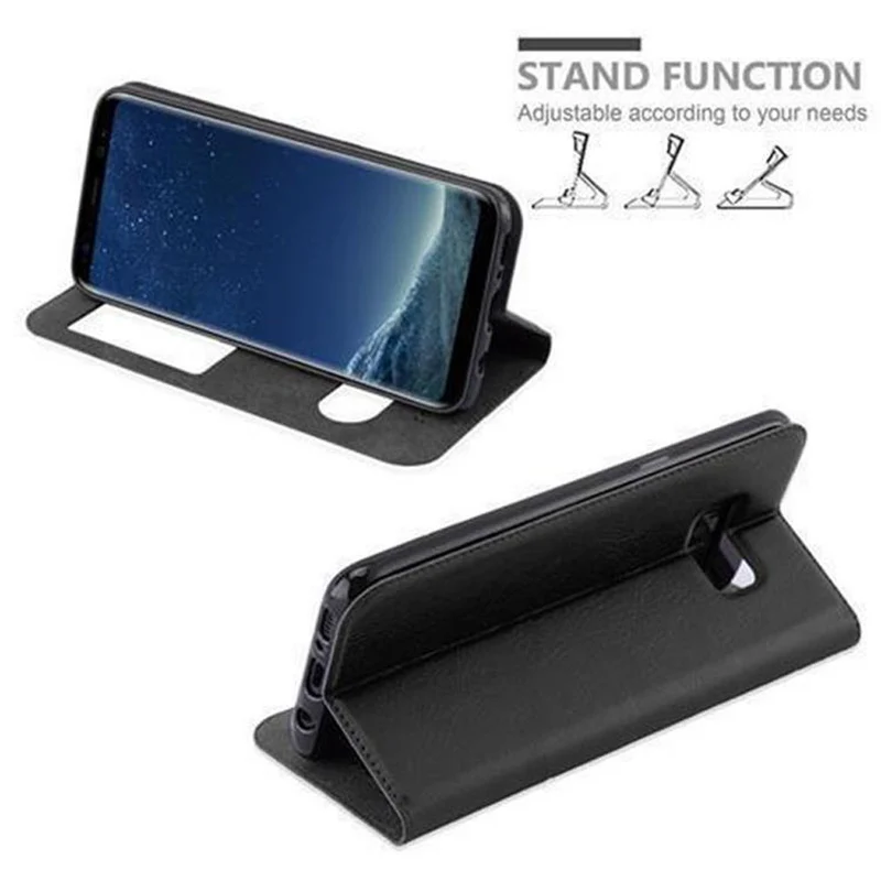 Cadorabo Hülle kompatibel mit Samsung Galaxy S8 PLUS Schutzhülle mit Magnetverschluss, Standfunktion und 2 Sichtfenstern