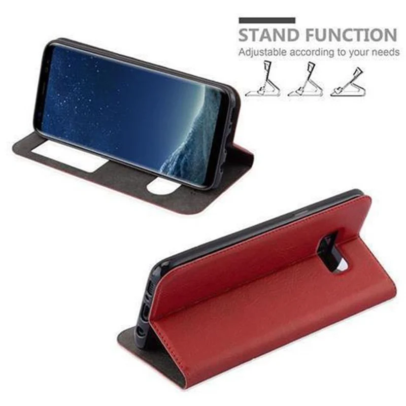 Cadorabo Hülle kompatibel mit Samsung Galaxy S8 PLUS Schutzhülle mit Magnetverschluss, Standfunktion und 2 Sichtfenstern