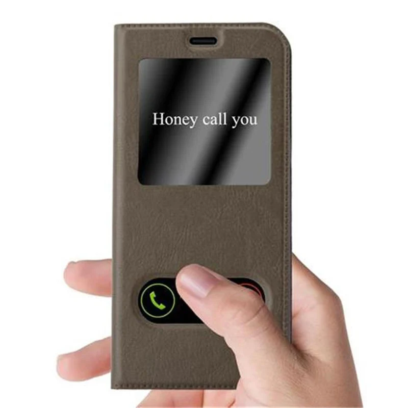 Cadorabo Hülle kompatibel mit Samsung Galaxy S8 PLUS Schutzhülle mit Magnetverschluss, Standfunktion und 2 Sichtfenstern