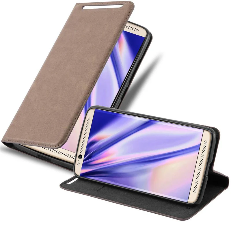 Cadorabo Hülle kompatibel mit ZTE Axon 7 Schutzhülle mit Magnetverschluss, Standfunktion und Kartenfach