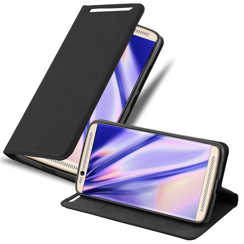 Cadorabo Hülle kompatibel mit ZTE Axon 7 Schutzhülle mit Magnetverschluss, Standfunktion und Kartenfach