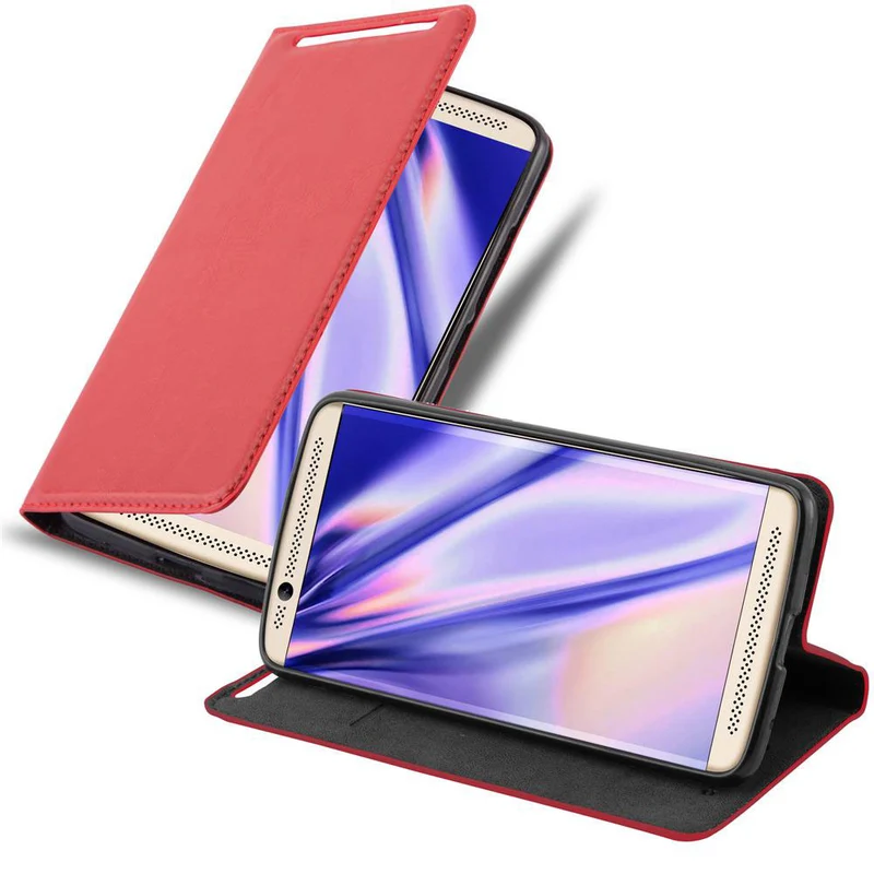 Cadorabo Hülle kompatibel mit ZTE Axon 7 Schutzhülle mit Magnetverschluss, Standfunktion und Kartenfach