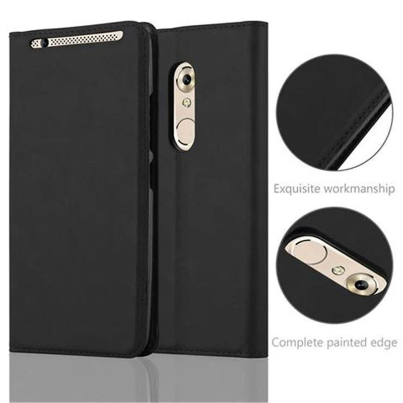 Cadorabo Hülle kompatibel mit ZTE Axon 7 Schutzhülle mit Magnetverschluss, Standfunktion und Kartenfach
