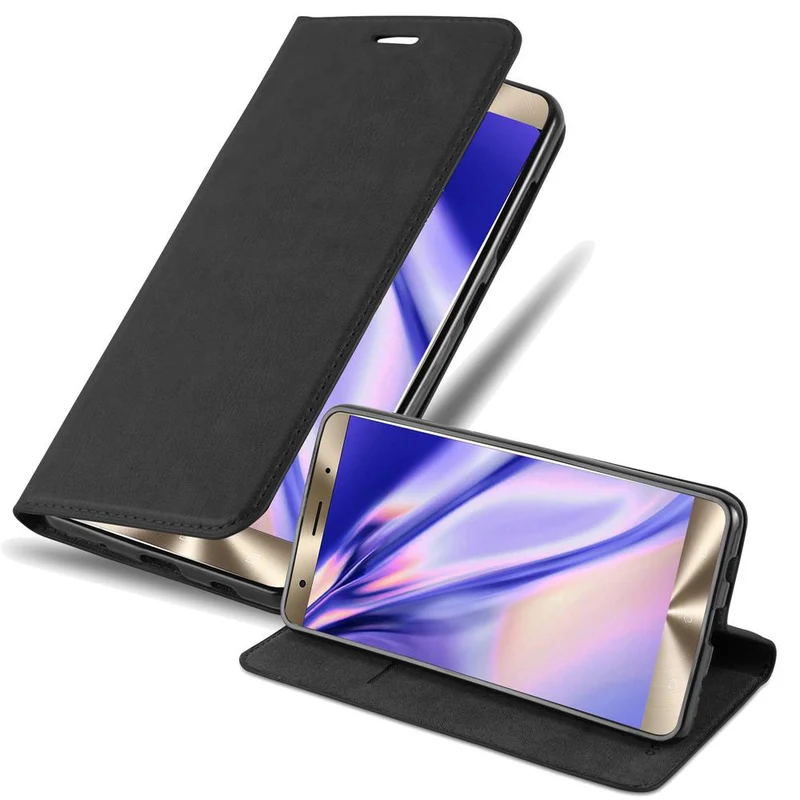 Cadorabo Hülle kompatibel mit Asus ZenFone 3 DELUXE Schutzhülle mit Magnetverschluss, Standfunktion und Kartenfach