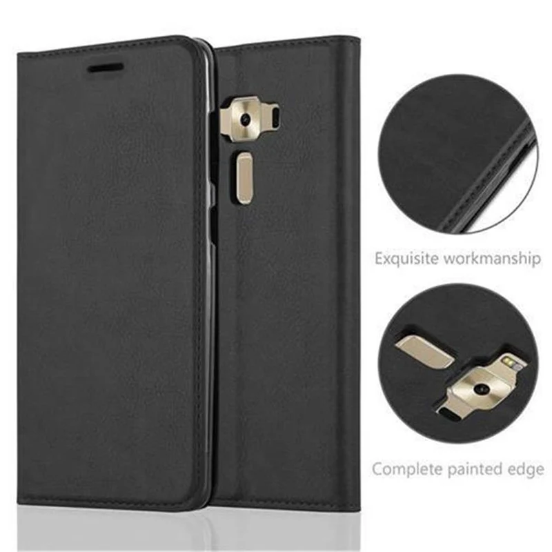 Cadorabo Hülle kompatibel mit Asus ZenFone 3 DELUXE Schutzhülle mit Magnetverschluss, Standfunktion und Kartenfach