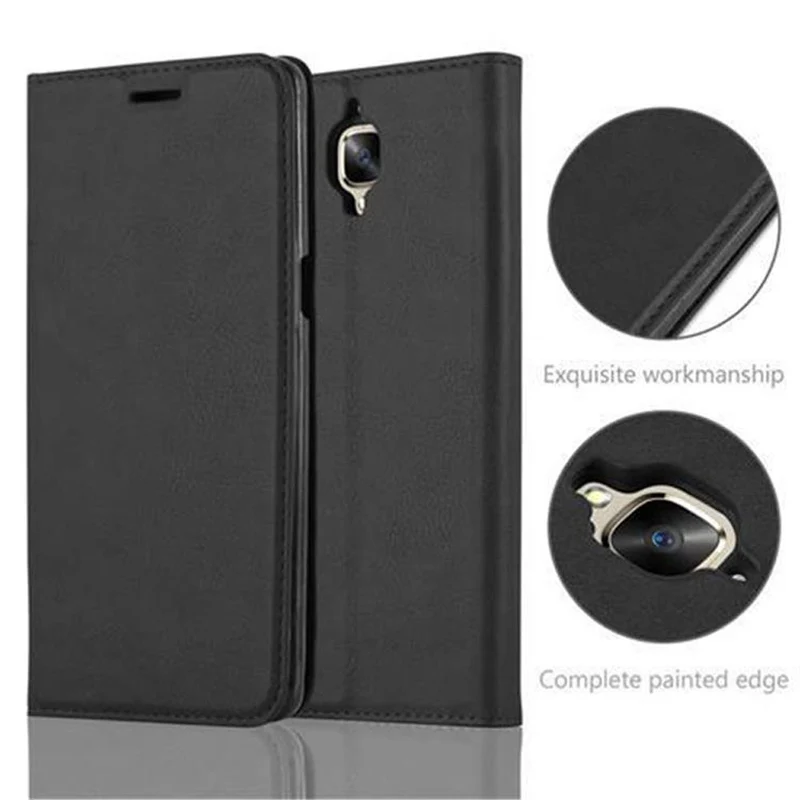 Cadorabo Hülle kompatibel mit OnePlus 3 / 3T Schutzhülle mit Magnetverschluss, Standfunktion und Kartenfach