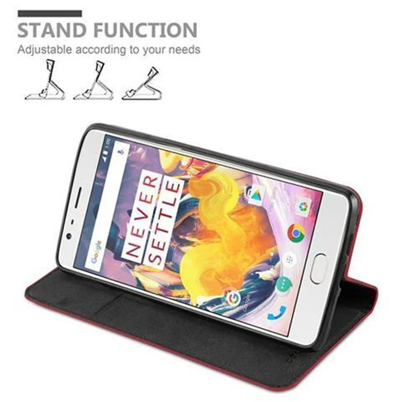Cadorabo Hülle kompatibel mit OnePlus 3 / 3T Schutzhülle mit Magnetverschluss, Standfunktion und Kartenfach