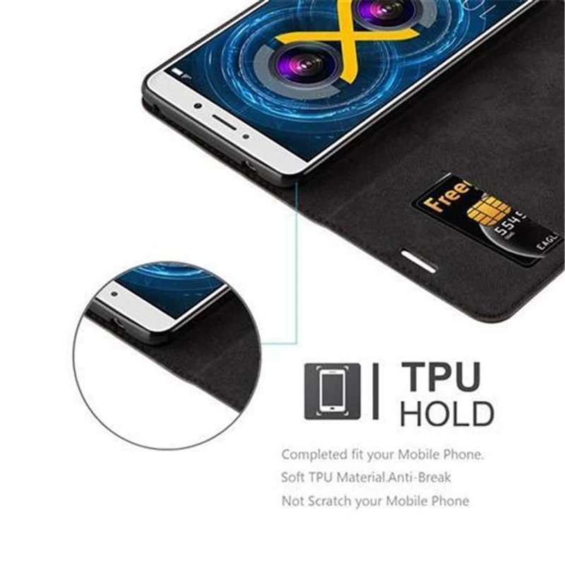 Cadorabo Hülle kompatibel mit Huawei MATE 9 LITE / GR5 2017 / Honor 6X Schutzhülle mit Magnetverschluss, Standfunktion und Kartenfach