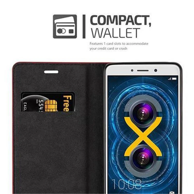 Cadorabo Hülle kompatibel mit Huawei MATE 9 LITE / GR5 2017 / Honor 6X Schutzhülle mit Magnetverschluss, Standfunktion und Kartenfach