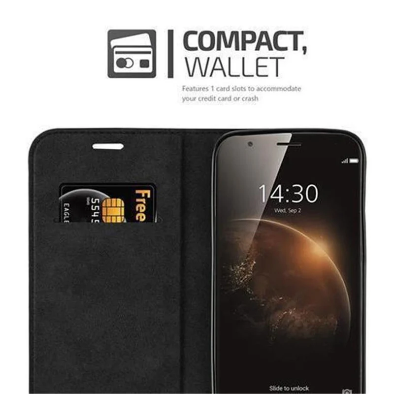 Cadorabo Hülle kompatibel mit Huawei ASCEND G7 PLUS / G8 / GX8 Schutzhülle mit Magnetverschluss, Standfunktion und Kartenfach