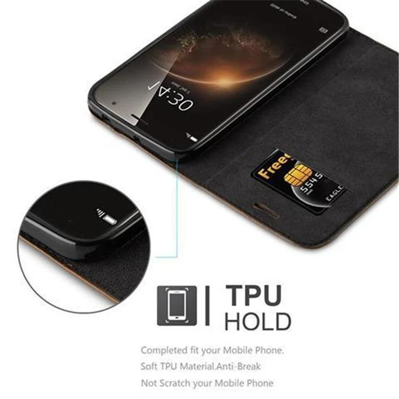 Cadorabo Hülle kompatibel mit Huawei ASCEND G7 PLUS / G8 / GX8 Schutzhülle mit Magnetverschluss, Standfunktion und Kartenfach