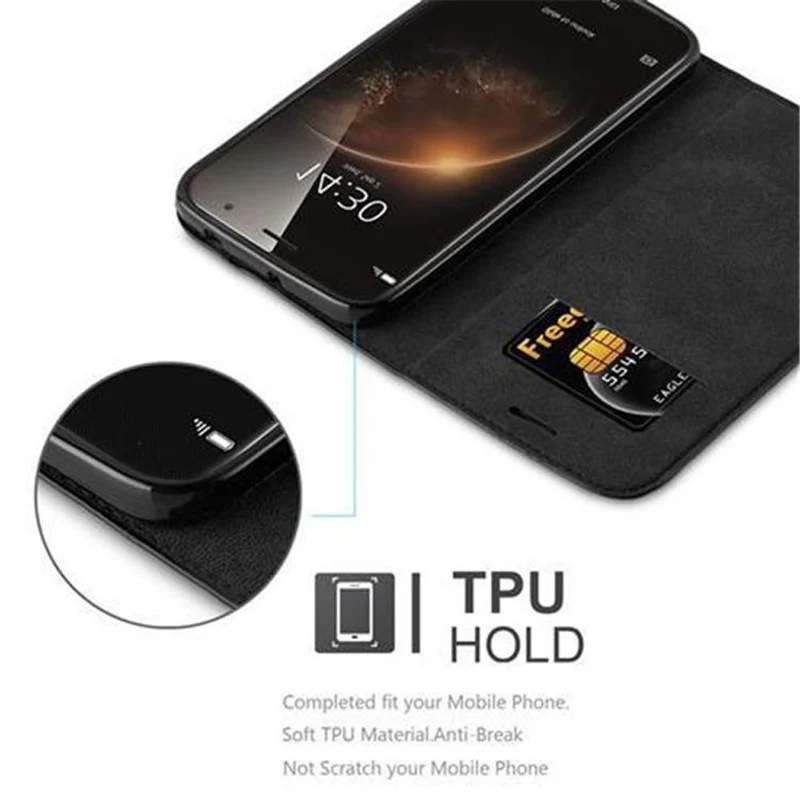 Cadorabo Hülle kompatibel mit Huawei ASCEND G7 PLUS / G8 / GX8 Schutzhülle mit Magnetverschluss, Standfunktion und Kartenfach