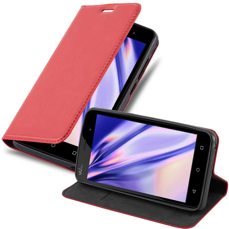 Cadorabo Hülle kompatibel mit WIKO JERRY Schutzhülle mit Magnetverschluss, Standfunktion und Kartenfach