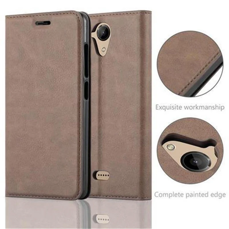 Cadorabo Hülle kompatibel mit WIKO U FEEL LITE Schutzhülle mit Magnetverschluss, Standfunktion und Kartenfach