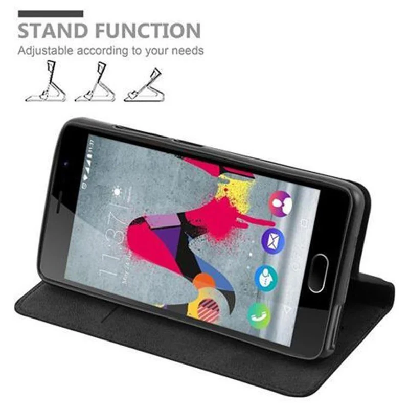 Cadorabo Hülle kompatibel mit WIKO U FEEL LITE Schutzhülle mit Magnetverschluss, Standfunktion und Kartenfach