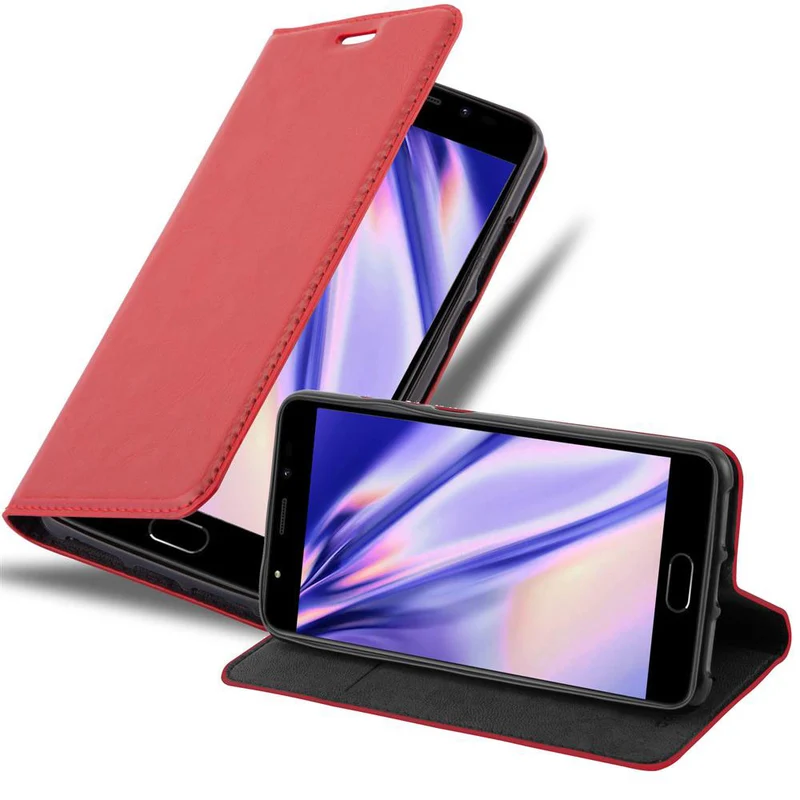 Cadorabo Hülle kompatibel mit WIKO U FEEL PRIME Schutzhülle mit Magnetverschluss, Standfunktion und Kartenfach