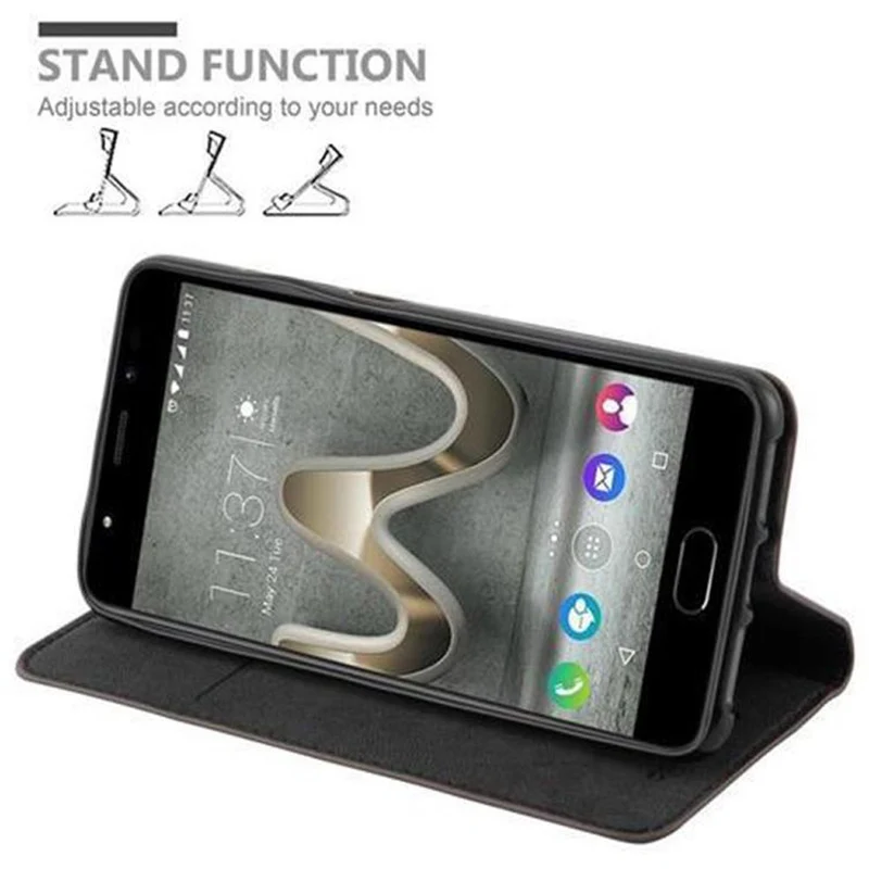 Cadorabo Hülle kompatibel mit WIKO U FEEL PRIME Schutzhülle mit Magnetverschluss, Standfunktion und Kartenfach