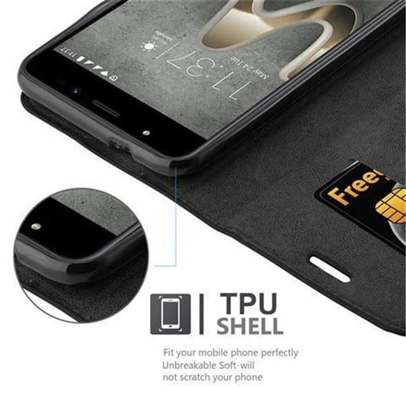 Cadorabo Hülle kompatibel mit WIKO U FEEL PRIME Schutzhülle mit Magnetverschluss, Standfunktion und Kartenfach