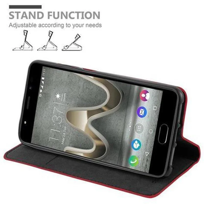 Cadorabo Hülle kompatibel mit WIKO U FEEL PRIME Schutzhülle mit Magnetverschluss, Standfunktion und Kartenfach