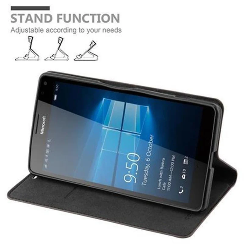 Cadorabo Hülle kompatibel mit Nokia Lumia 950 XL Schutzhülle mit Magnetverschluss, Standfunktion und Kartenfach